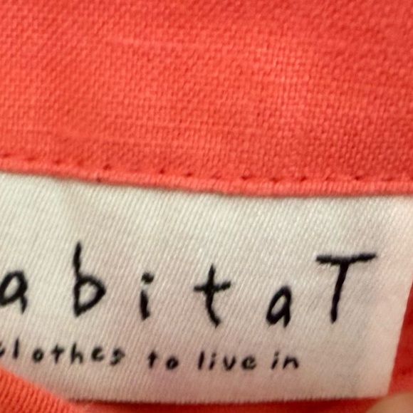Habitat Clothes To Live In Dress Women Linen Shift Sleeveless Coral Small. 1446 - Picture 2 of 3